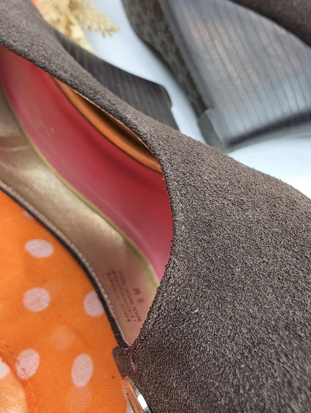 Lilly Pulitzer Brown Suede Peep-Toe Wedges Sz 6